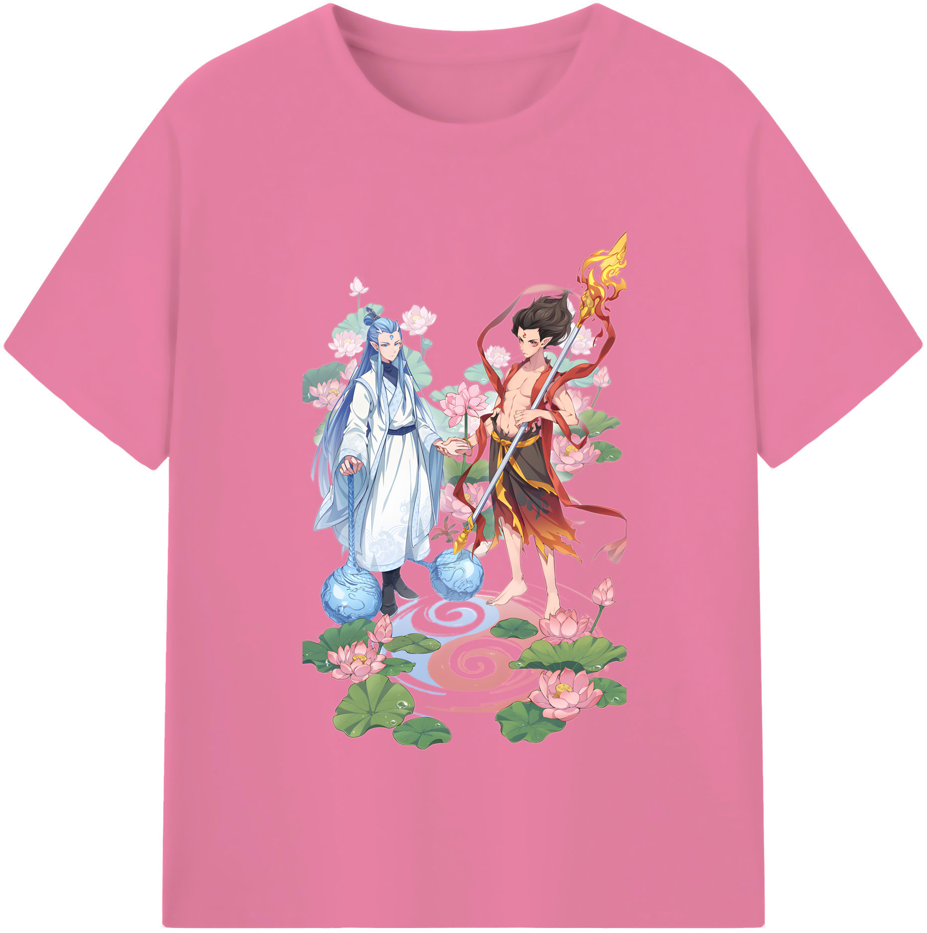 （画像用） Ne Zha 2 ナタ 魔童の大暴れ 綿100％半袖Tシャツ（フロントプリント）